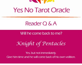 Yes No Tarot Oracle Reading