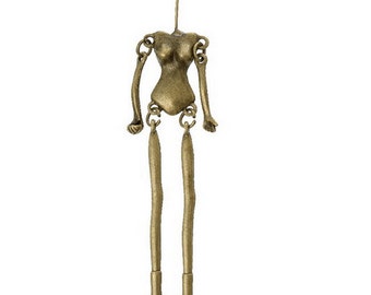 Metal charm woman bead cap DIY art doll jewelry findings supplies Pendants Human Body head pin (DRW300)