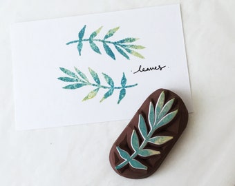 leaf hand carved rubber stamp.leaf stamp,Leaf rubber stamp.garden stamp.wedding stamp,Unmounted