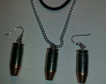 Silver 9mm Brass And Bullet Earrings / Optional Charm Handmade Jewelry