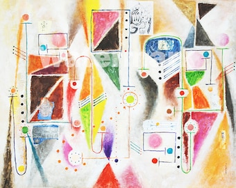 Shape Dance Painting by Peter V Cramblit 36 X 28 -in 2010