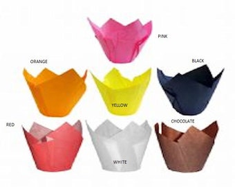 Muffin Cases, Tulip Muffin Cases paper cases, 7 great colours to choose from sold in packs of 48 of one colour