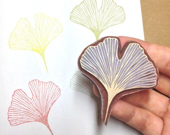 Gingko leaf stamp, handmade rubber stamp, leaf stamp, leaves stamp, diy, birthday, wedding, present, rubber stamp