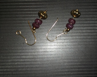 Ruby Earrings in vermeil.