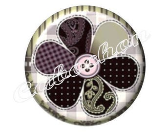2 cabochons 18mm glass, MOM who tear flower