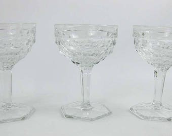 Vintage Fostoria American Clear (Stem 2056) Champagne/Tall Sherbet Glasses (3)