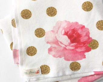 Swaddle blanket, baby blanket, organic cotton blanket, baby girl, baby girl blanket