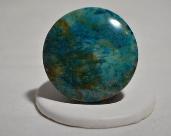 Vintage Blue Chrysocolla Azurite Cabochon Gemstone Ring Size 8.25-8.5