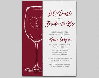 Let's Toast Bridal Shower Invitation