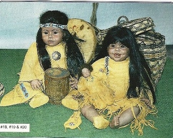 Apache Children Dolls Three boy and Girl and baby doll