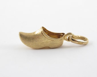 Vintage 14K Yellow Gold Dutch Clog Charm Pendant - Beautiful Clog Shoe Pendant