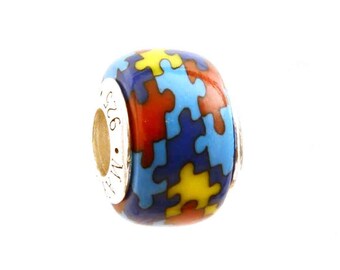 Autism Awareness Jewelry Bead Charm for all European Charm Bracelets handcrafted MAYselect by May Tagher, MAYcreations