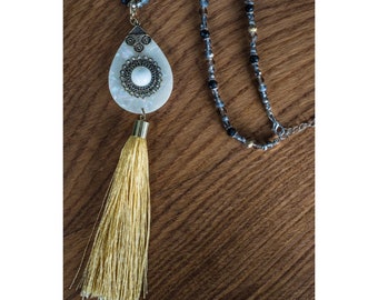 Gold Tassel Statement Necklace