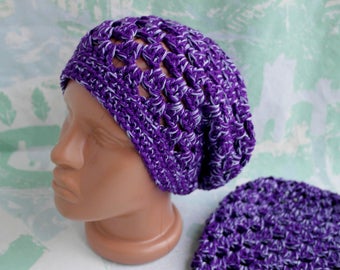 Boho slouchy hat Ultra violet Beanie Crochet beanie Spring hat Slouchy hat Hipster beanie Gypsy slouchy hat Easter hat Crochet slouchy