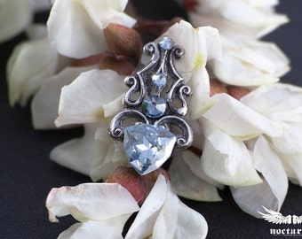 Tribal Fusion Belly Dance Bindi Jewelry - Gothic Bindi with Swarovski Crystal - Gothic Jewelry Gothic Accessories