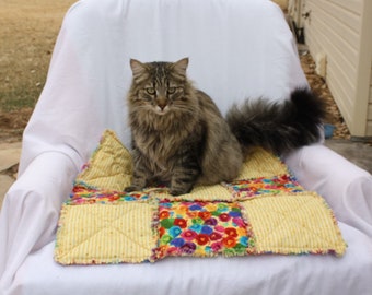 Cat Bed, Couch Cover, Cat Blanket, Yellow Cat Bed, Furniture Cover,Handmade Pet Bed, Pet Bedding, Luxury Cat Bed, Travel Pet Bed, Catnip Bed