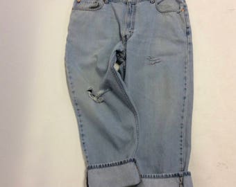 40 Raw Destroyed Vintage Levi Boyfriend jeans 40 waist denim jeans