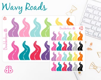 Wavy Road Stickers | Planner Stickers