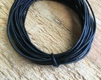 05mm fine natural black leather cord, very thin black leather