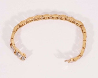14K Yellow Gold 3 ct. tw. Diamond Tennis Bracelet w/144 Stones 7" long, 23.7 grams