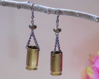 45 Caliber Brass Bullet Earrings