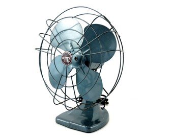 Vintage Industrial Open Cage Fan by Mimar Products (c.1950s) - Collectible Open Cage Fan, Industrial Office Decor
