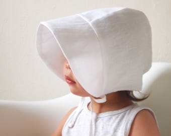 Baby Bonnet, Linen, Toddler Bonnet, Baby Sun Hat, Toddler Sun Hat