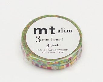 Pop - Thin 3mm Washi Tapes by MT Masking Tape - Set of Three