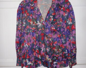 Blouse jacket size 46 FR (XXL) - 1980s