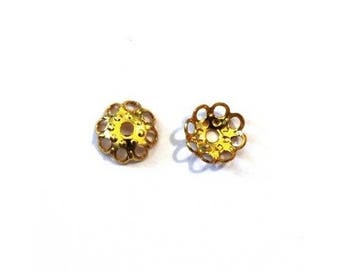 Filigree bead caps 6mm - gold plated (200 pieces)