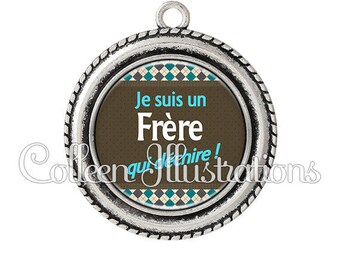 Cabochon 25mm pendant I am a brother who rocks - series 3