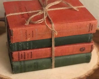 Red & Green Holiday Vintage Book set