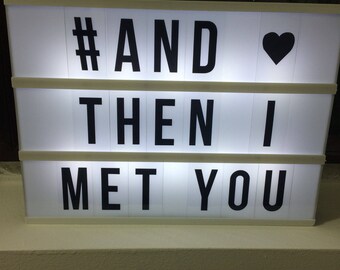 A4 CINEMATIC LIGHTBOX and black letters
