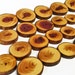 Assortment of 22 natural Juniper and Cypress wood buttons, wood buttons for sewing, knitting, and crochet