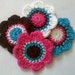 Set of 4 Crochet Flower Appliques Craft Trim