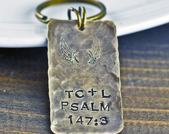 sympathy gift - memorial keychain -remembrance keychain - bereavement gift - personalized keychain - gift for him - mens jewelry - dad gift