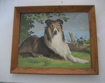 paint by number framed Collie painting