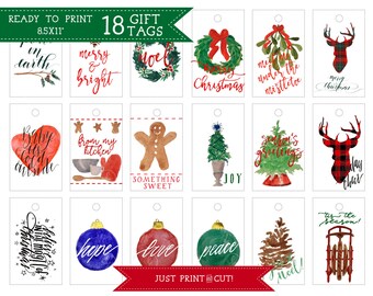 Christmas tags, printable, printable gift tags, printable Christmas tags, Christmas printable, printable christmas art, digital print