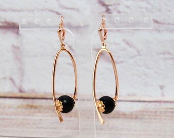 black agate earrings agate earrings black agate black earrings gemstone earrings long earrings agate jewelry dangle earrings handmade earrin