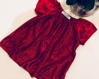 Baby dress in velvet and satin