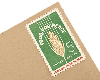 25 Food For Peace Stamps - 5c - Unique vintage postage stamps - 1963 - Unused - Quantity of 25