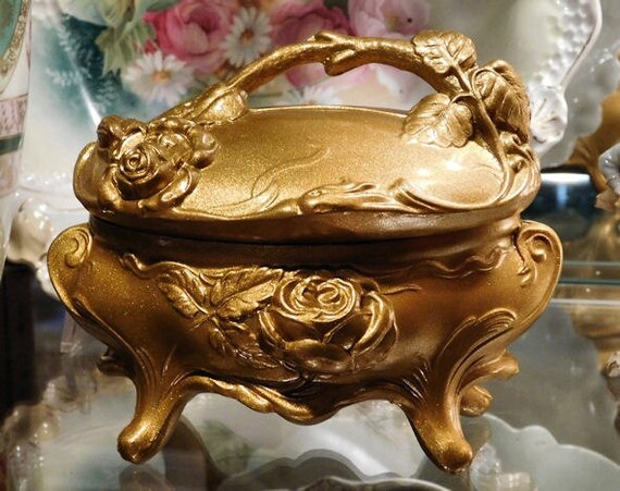 Antique Jewelry Casket / Repousse / Ormolu /Art Nouveau