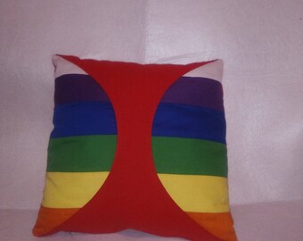 Cojin con los colores de los chakras, cojin de telas, ,cojin original , cojin siete colores, regalo aniversario, regalo especial con telas