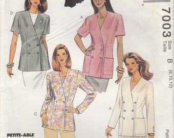 Double Breasted Jacket Pattern Lined or Unlined Misses Size 8 - 10 - 12 - 14 Uncut McCalls 7003