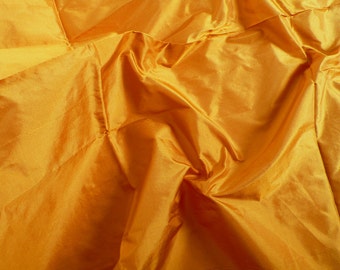 Fine Indian Silk Taffeta in Dark Mustard- Fat quarter -TF 29