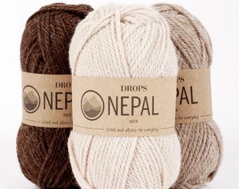DROPS Nepal is a lovely, chunky and luxurious yarn spun in 35% superfine alpaca and 65 Peruvian Highland wool Chunky wool Drops Retailer