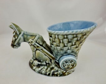 Wade Irish Donkey and Cart Planter Blue/Green First Version with Gap (Perfect)
