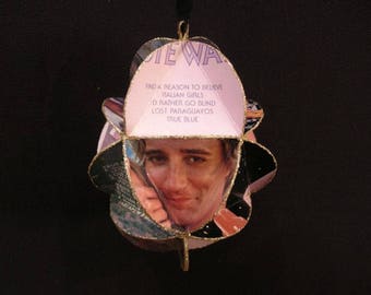 Rod Stewart Album Cover Ornament Made From Record Jackets