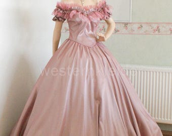 Civil war gown crinoline dress southern Belle Halloween ball gown Victorian ball gown