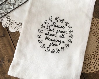 Doxology Tea Towel, Praise God From Whom All Blessings Flow